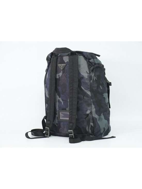 Prada Camouflage Pattern Backpack Nylon Navy main image 5